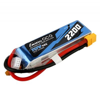 Gens ace  2200mAh 11,1V 45C 3S1P Lipo Battery Pack with XT60