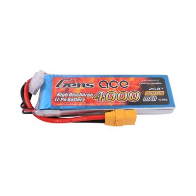 Gens ace  4000mAh 7,4V 25C 2S1P Lipo Battery Pack with XT90 plug